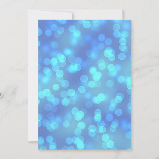 Blue Bokeh Wedding Einladungen (Rückseite)