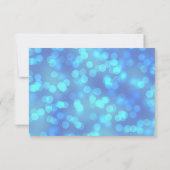 Blue Bokeh Wedding RSVP Karte (Rückseite)