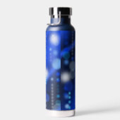 Blue Bokehs Glitzern Festive Trinkflasche (Rechts)