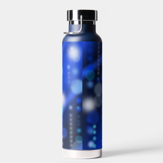 Blue Bokehs Glitzern Festive Trinkflasche (Rechts)
