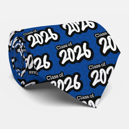 Blue Bold Brush Class of 2026 Neck Tie Krawatte (Gerollt)