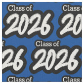 Blue Bold Brush Class of 2026 Stoff (Nahaufnahme)