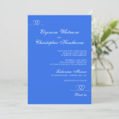 Blue Bold Elegant Chic Calligraphy Wedding Einladung (Stehend Vorderseite)