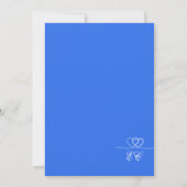 Blue Bold Elegant Chic Calligraphy Wedding Einladung (Rückseite)