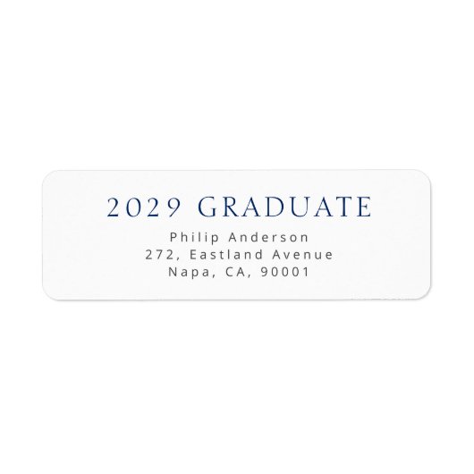 Blue Bold Typografy 2024 Graduate Rücksendeadresse (Vorne)