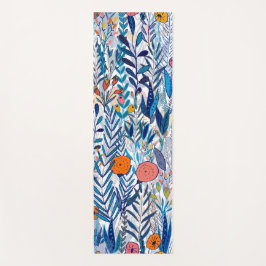 Blue Bold Wildflowers Yogamatte