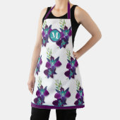 Blue Bom Dendrobium Orchid Blume Monogramm Schürze (InSitu)