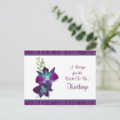 Blue Bom Dendrobium Orchid Rezept Card Postkarte (Stehend Vorderseite)