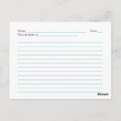 Blue Bom Dendrobium Orchid Rezept Card Postkarte (Rückseite)