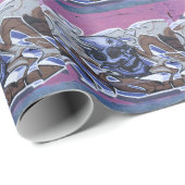 Blue Bonehead Graffiti Geschenkpapier (Rolleneckpunkt)