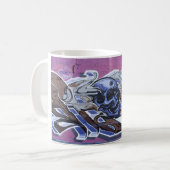 Blue Bonehead Graffiti Kaffeetasse (Vorderseite Links)
