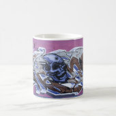 Blue Bonehead Graffiti Kaffeetasse (Mittel)