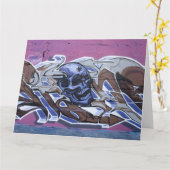 Blue Bonehead Graffiti Karte (Gelbe Blume)