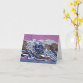Blue Bonehead Graffiti Karte (Gelbe Blume)