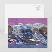 Blue Bonehead Graffiti Postkarte (Vorne/Hinten)