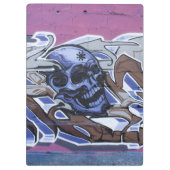 Blue Bonehead Skull Graffiti Klemmbrett (Rückseite)