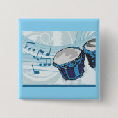 Blue Bongo Drum Music Button (Vorderseite)