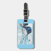 Blue Bongo Drum Music Gepäckanhänger (Vorderseite vertikal)