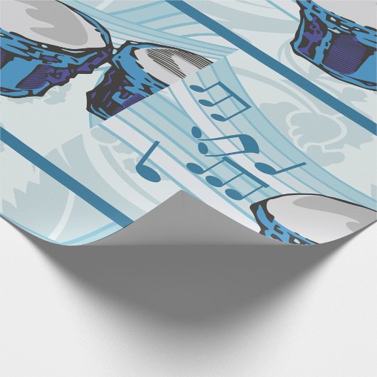 Blue Bongo Drum Music Geschenkpapier