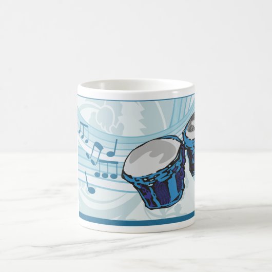 Blue Bongo Drum Music Kaffeetasse (Mittel)