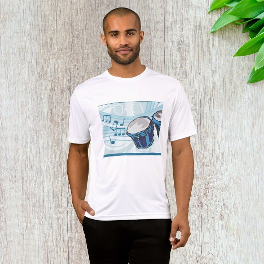 Blue Bongo Drum Music Mens Active T-Shirt