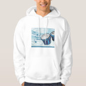 Blue Bongo Drum Music Mens Hoodie (Vorderseite)