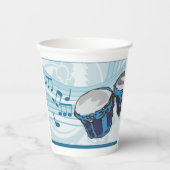 Blue Bongo Drum Music Pappbecher (Vorderseite)