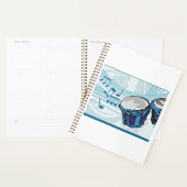 Blue Bongo Drum Music Spiral Planner Planer