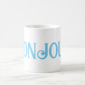 Blue Bonjour White Coffee Tasse (Mittel)
