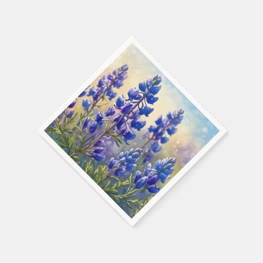 Blue Bonnet Blume Paper Napkins Serviette (Ecke)