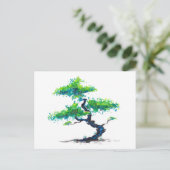 Blue Bonsai Wasserfarben Postkarte (Stehend Vorderseite)