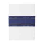 Blue Book Cloud Golden Blüh Monogram Wedding Einladungsbanderole (Rückseitenbeispiel)