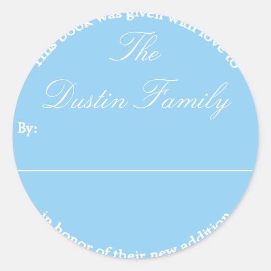 Blue Book Plate Runder Aufkleber (Vorderseite)