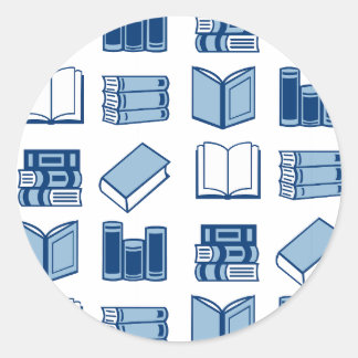 Blue Book Reading and Writing Pattern Runder Aufkleber