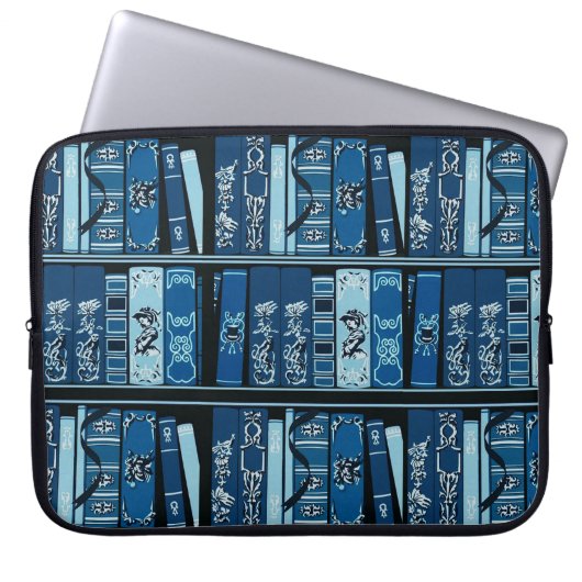 Blue Book Shelds Vintag Books Laptop Sleeve (Vorderseite)