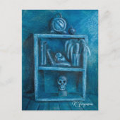 Blue Bookcase Postcard Postkarte (Vorderseite)