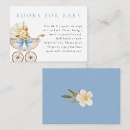 Blue Books for Baby Card Vintage Pram Baby Shower Begleitkarte