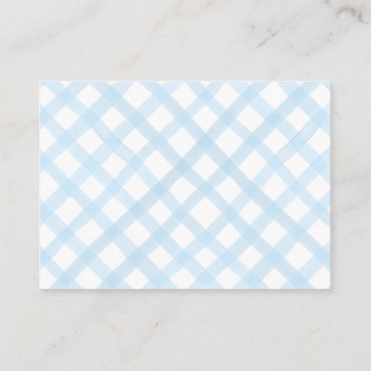 Blue Books for Baby Showcard mit Gingham Back Begleitkarte (Rückseite)