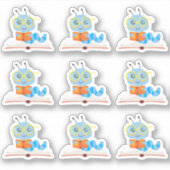 Blue Bookworm Theme Aufkleber (Vorderseite)