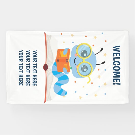 Blue Bookworm Theme Banner (Horizontal)
