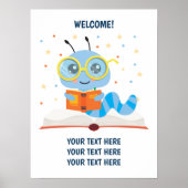 Blue Bookworm Theme Poster (Vorne)