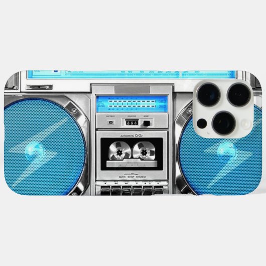 Blue boombox Case-Mate iPhone hülle (Rückseite (Horizontal))