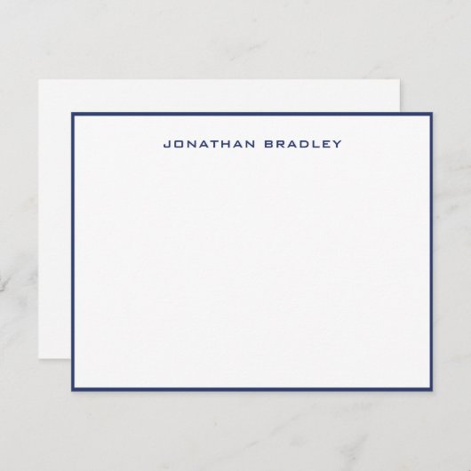 Blue Border All Caps Name Mitteilungskarte (Vorne/Hinten)