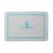 Blue Border Bathmat mit elegantem Wassertropfen Badematte (Vorderseite)