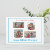 Blue Border FOTO Geburtstag (Stehend Vorderseite)