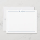 Blue Border Personalisiert Stationery Note Card Mitteilungskarte (Vorderseite)