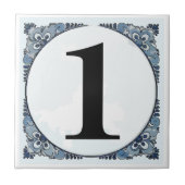 Blue Border Tile, Hausnummer, Änderungsnummer Fliese (Vorderseite)