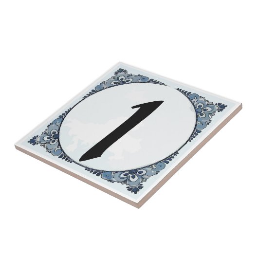 Blue Border Tile, Hausnummer, Änderungsnummer Fliese (Seite)
