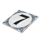 Blue Border Tile, Hausnummer, Änderungsnummer Fliese (Seite)