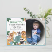 Blue Born Two Be Wild Flat Thank You Card Dankeskarte (Stehend Vorderseite)
